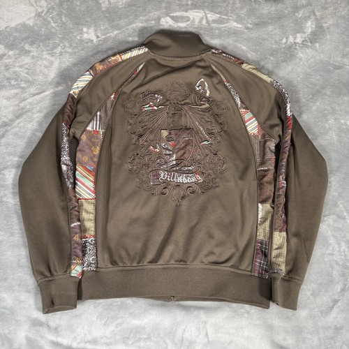 Vintage Billabong Track Jacket Mens M Slim Fit Grunge Surfer Y2K Green/Brown