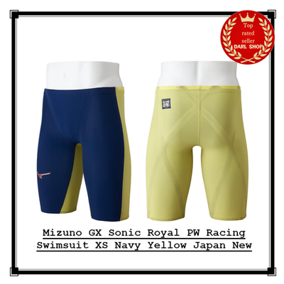 Mizuno GXSONIC  競泳水着 XS ネイビー/イエローPW Mizuno GX Sonic Royal PW Racing Swimsuit XS Navy Yellow Japan New