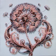 Bead Embroidery Kit DIY "Dandelion" Beaded Needlepoint Craft Set