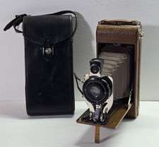 Agfa Ansco No.1a Royal Vintage Folding Camera Ostrich Leatherwollensak Lens