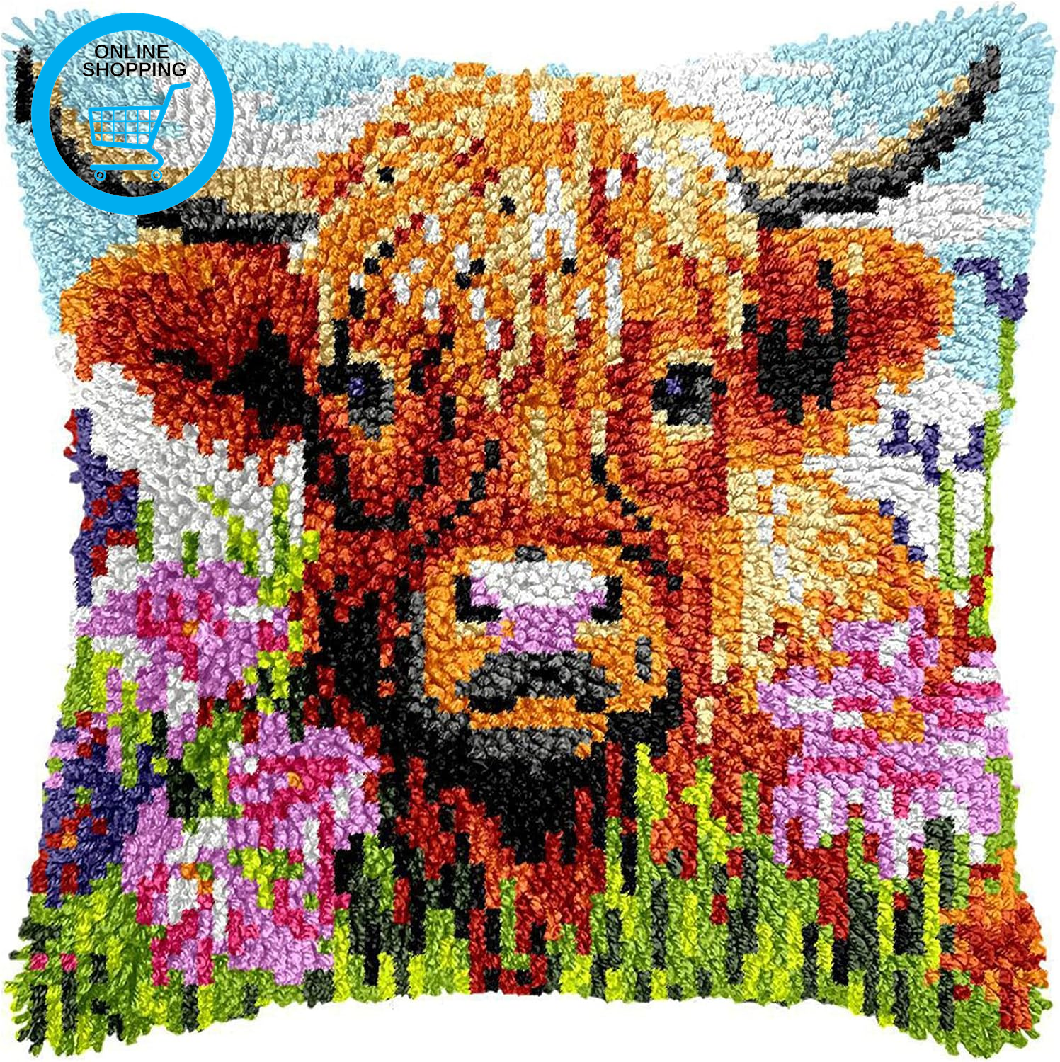 Highland Cow Crochet Kit - Latch Hook Kits for Adults,Crochet Kits for Beginners