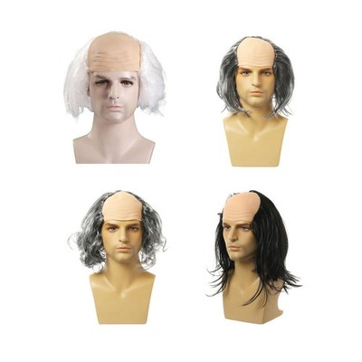 Old Man Balding Wig Cap Balding Crazy Scientists Perücke für Mottopartys,