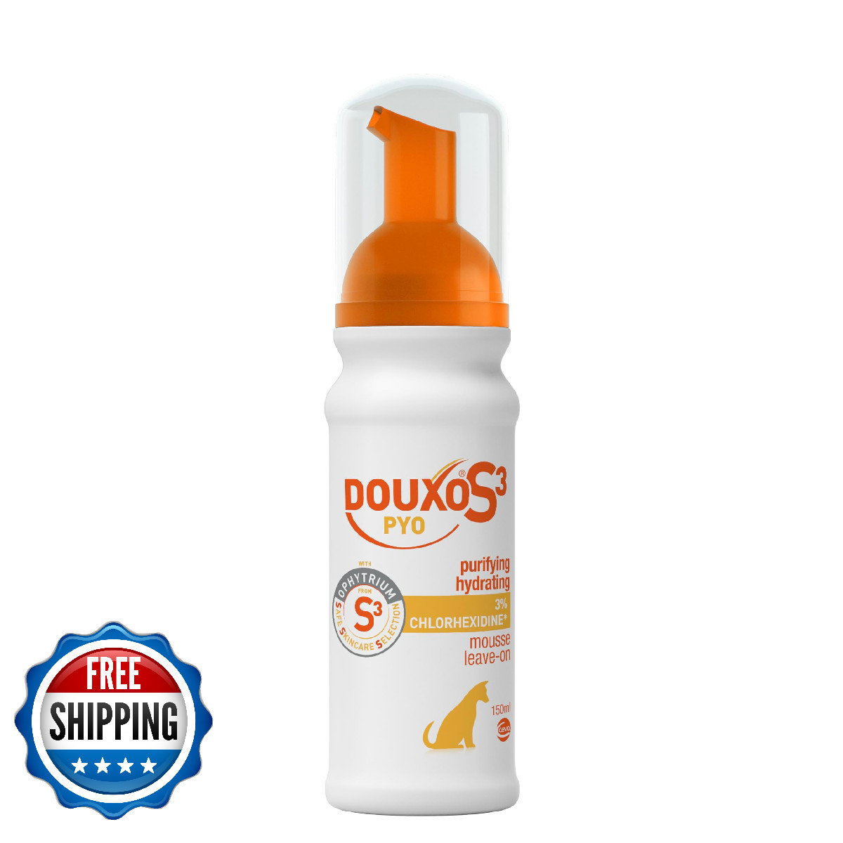Douxo S3 Pyo Mousse 3% Chlorhexidine 0.5% Ophytrium Antiseptic Dog Cat Skin