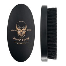 Menesia Black Soft Boar Bristle Beard Brush for Men Medium, black skull