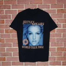 Hot World Tour 2004 Britney Spears Short Sleeve Black Full Size Unisex