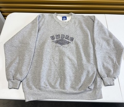 Umbro Vintage Made In USA Crewneck Sweatshirt Size Large Embroidered Gray