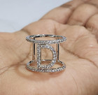 QVC White Bronze Crystal D Initial Ring by Bronzo Italia Size 6 — photo 2