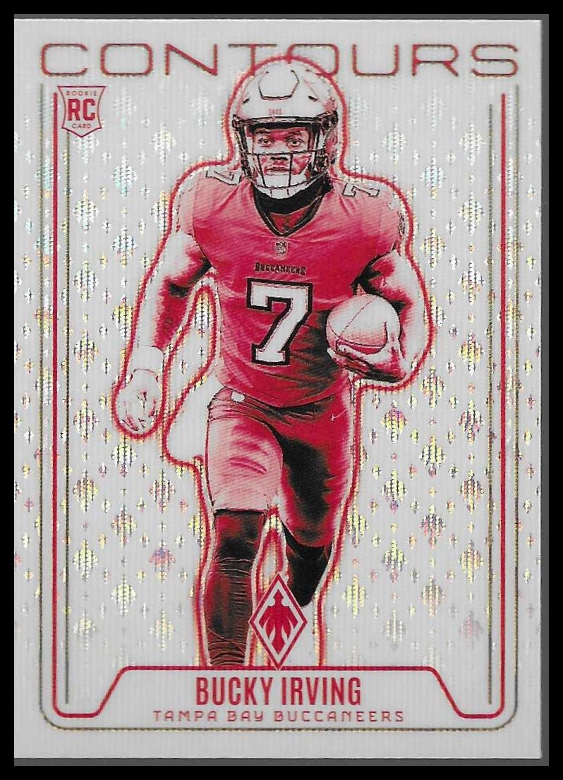 2024 Panini Phoenix #283 Bucky Irving RC Contours Wave Holo Buccaneers Rookie NM