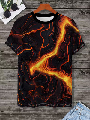 Abstract Lava Magma Texture - 3D All Over Print T-Shirt