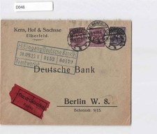 *Germany Stamp Cover Elberfeld to Berlin 220 Marks 1923, German WW1[D048]7m4