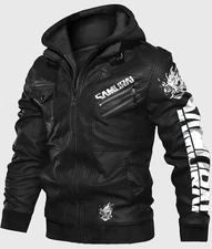 Men's Cyberpunk 2077 Bomber Black Samurai Leather Jacket