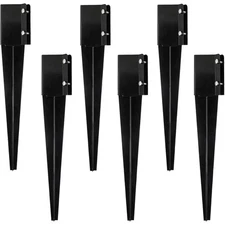 6 Pcs Fence Post Anchor Ground Spike 4x4 Metal Post Stake 24 Inch for Mailbox 