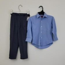 Nordstrom Blue Plaid Shirt  NWT Bugle Boy Navy Pants 4