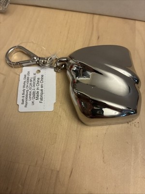 NEW BATH & BODY WORKS CHROME METAL HARD POCKETBAC HOLDER HAND SANITIZER CASE