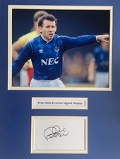 Everton Peter Reid Signed 16" X 12" Double Mounted Display