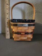 Longaberger 1993 Clinton/ Gore Inaugural 9”Basket Set with Wood With Papers