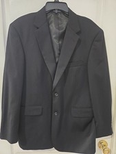 Stafford Signature Charcoal Pinstripe 100 Wool Blazer Jacket 42R Business