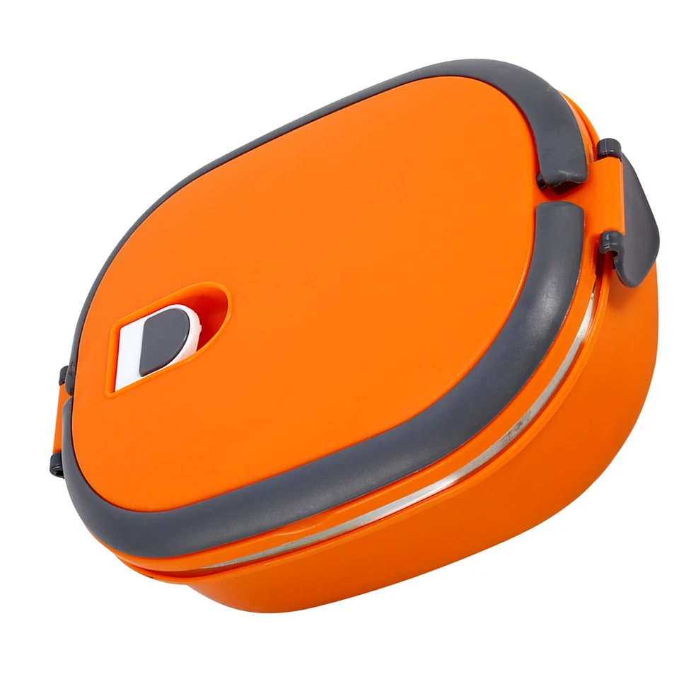 Orange Thermal Bento Box With Arched Handle For Food Storage - Image 3 of 4