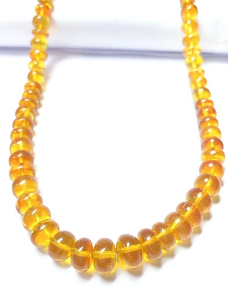 Collana in argento sterling 925 AAA + perle rondelle con zaffiro giallo, 6-11... - Immagine 4 di 4