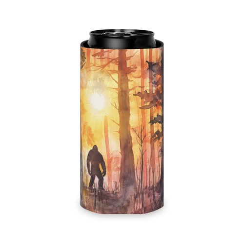 Bigfoot in the Woods (Watercolor, Sunset Style) Can Cooler - Picture 6 of 9