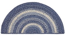 Braided Hearth or Doorway Rug Blue Half Circle 33" L Great Falls