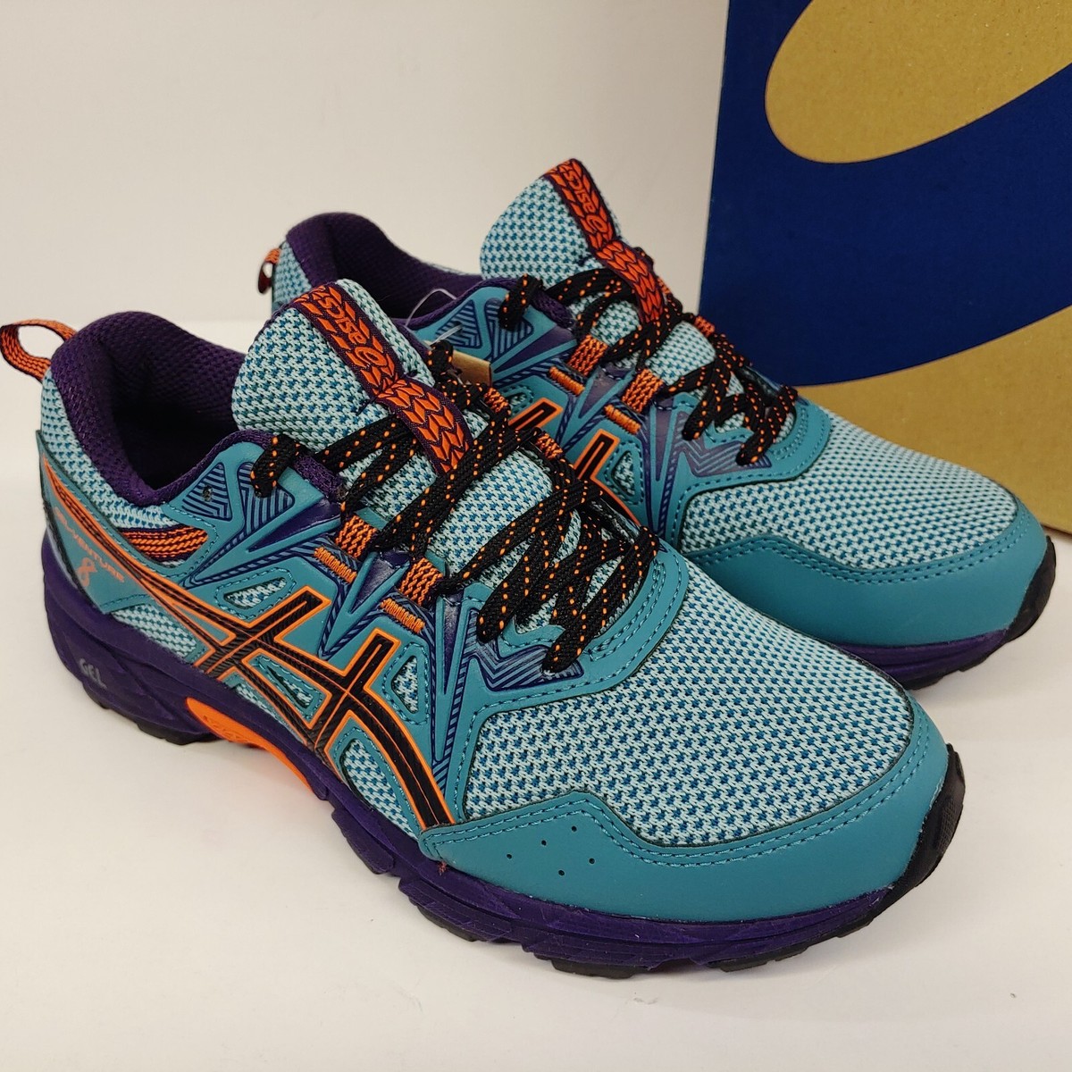 Asics Gel Venture 8 Low Shoes Womens Size 6 Misty Pine/Nova Orange