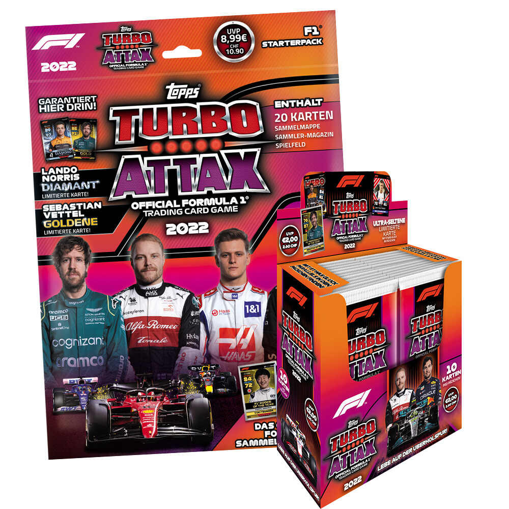 Topps - Turbo Attax Formel 1 2022 - 1 Starter + 1 Display (24 Booster)