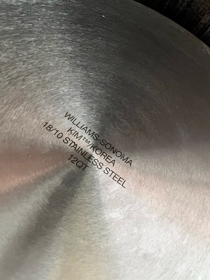 Williams Sonoma 12 QUART Stainless Pasta Pot Multi Pot W Basket 4 PC