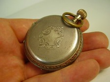 Antike schöne 800 Silber Tula Silber Sprungdeckel vorn Taschenuhr vor 1945
