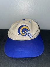 Vintage 90  s Drew Pearson Team NFL St. Louis Rams Strap Back Logo Hat