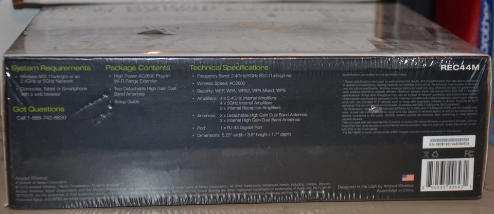Amped Wireless High Power AC2600 Plug-In Wi-Fi Range Extender REC44M - Image 3 of 4