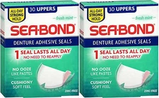 Sea-Bond Denture Adhesive UPPERS 30 ct ( 2 boxes ) MINT green