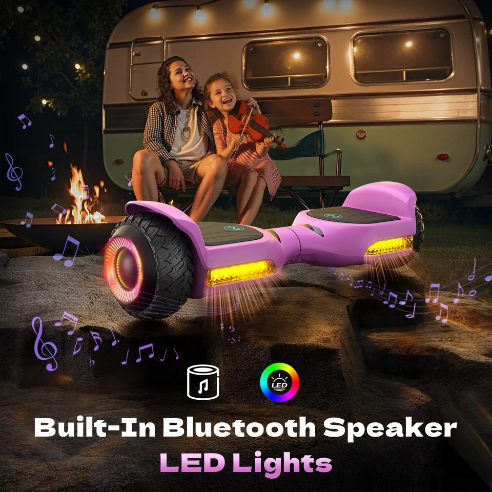 Scooter autoequilibrado Gyroor G13 6,5"" para niños con Bluetooth-rosa Foto 3 de 4