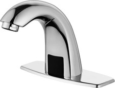 Automatic Touchless Bathroom Sink Faucet Bathroom Tap with Deck Plate, Battery o