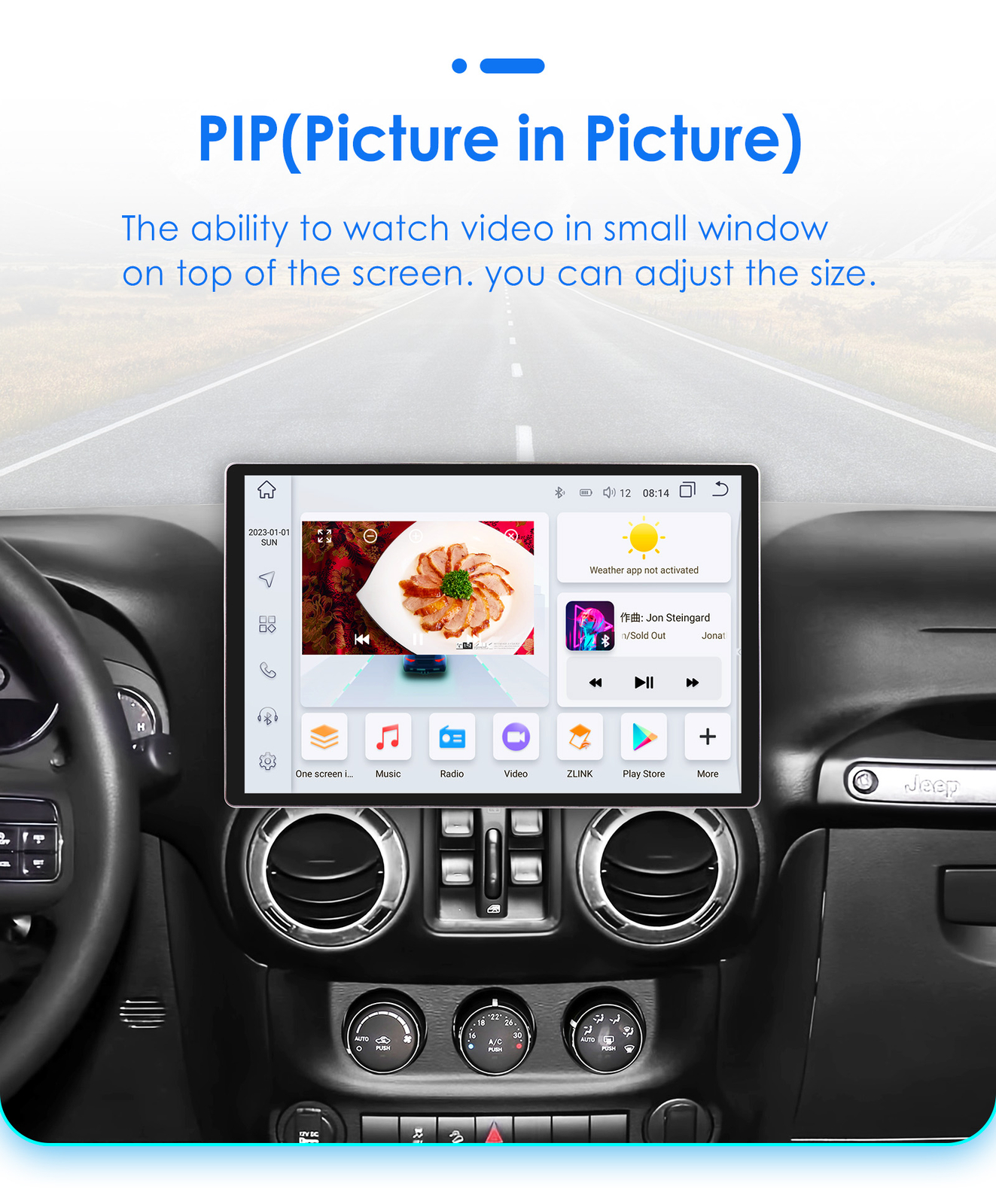 13.1 Inch Car Radio Stereo WiFi forJeep Wrangler Chrysler Radio GPS Navi DSP BT5