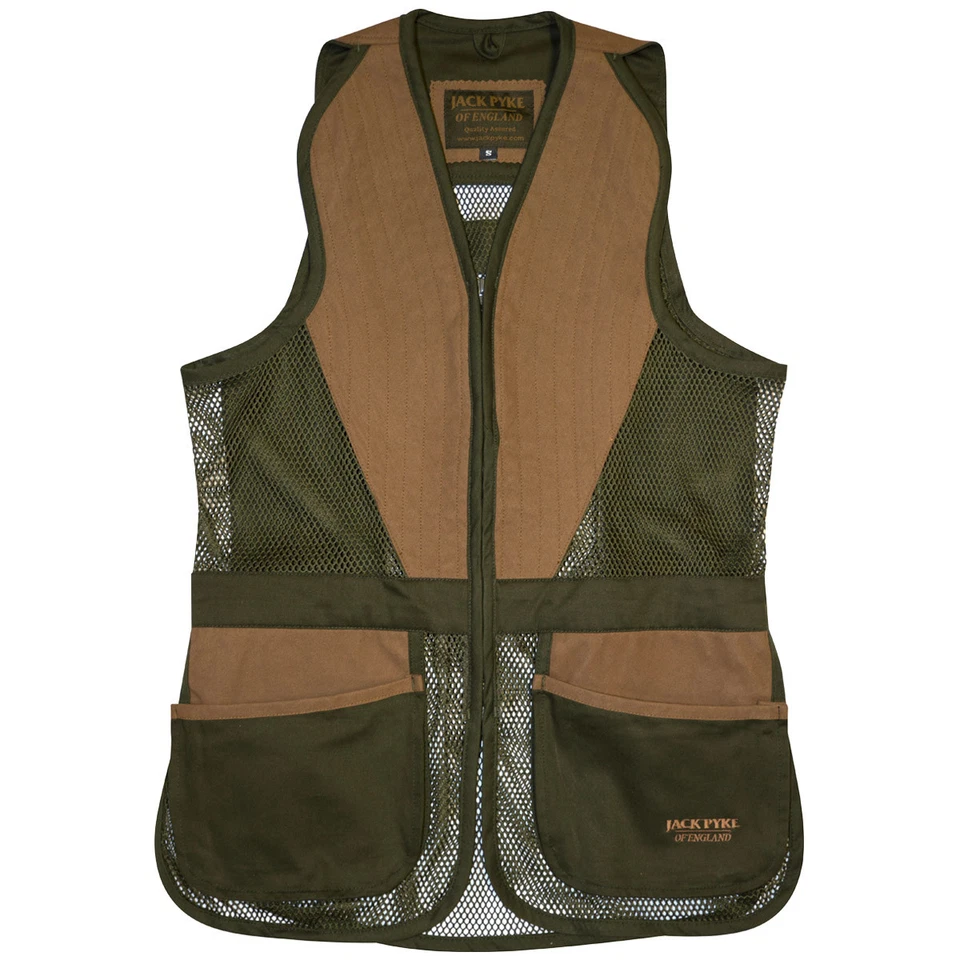 Jack Pyke Sporting Skeet Chaleco Disparos de Arcilla Caza Hombres Malla Verde - Imagen 1 de 1