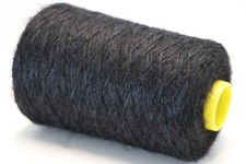 N33 (80€/kg) 500g NOPPEN-POMPON-EFFEKT MOHAIR / KASCHMIR SCHWARZ (3) Zwirn Wolle