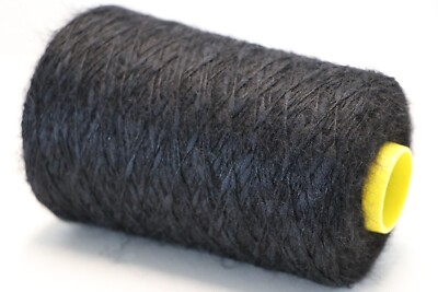 D28 (80 /kg) 250g NOPPEN-POMPON-EFFEKT MOHAIR / KASCHMIR SCHWARZ (3) Zwirn Wolle