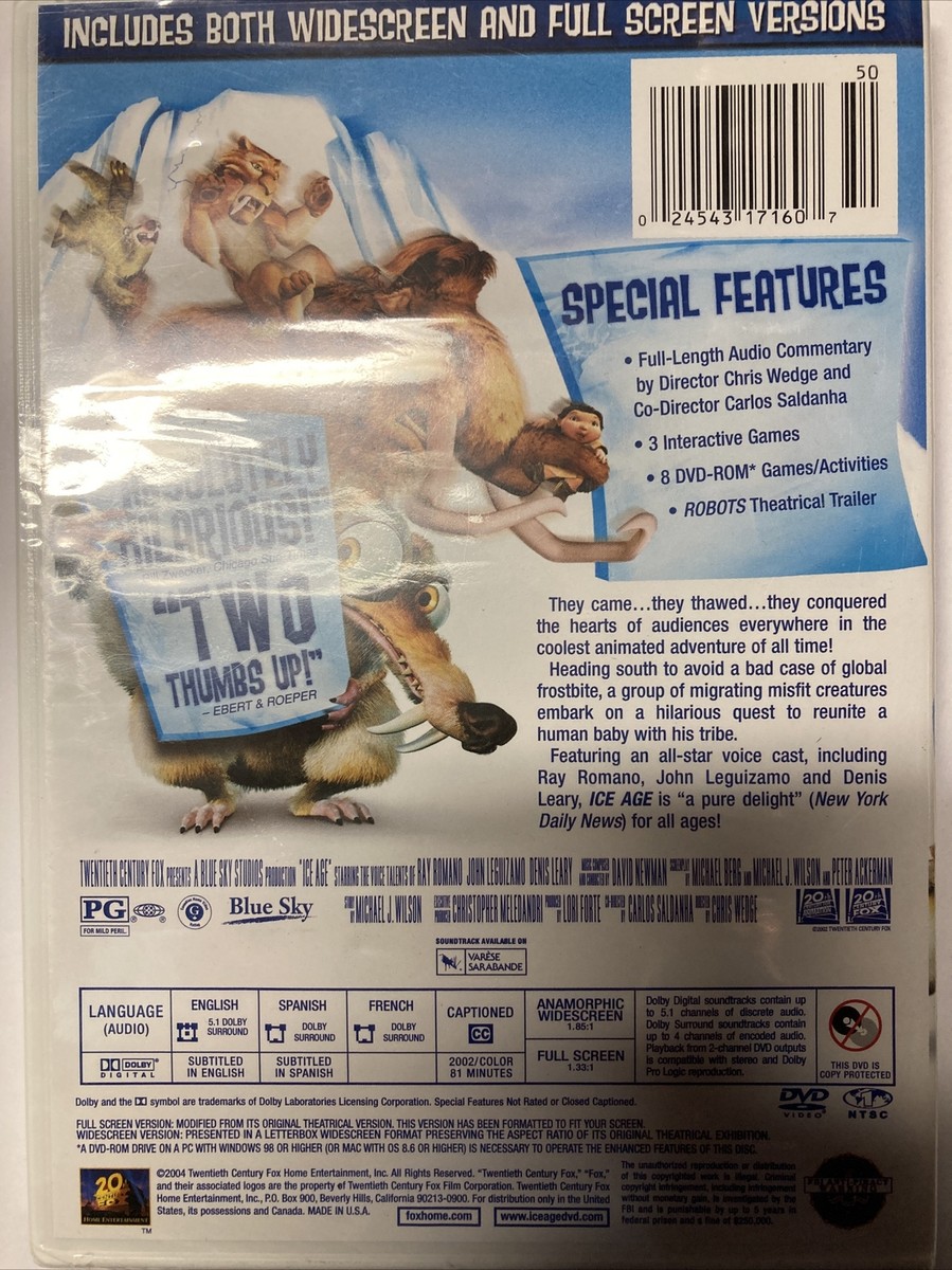 Ice Age (DVD, 2002) 24543171607 | eBay