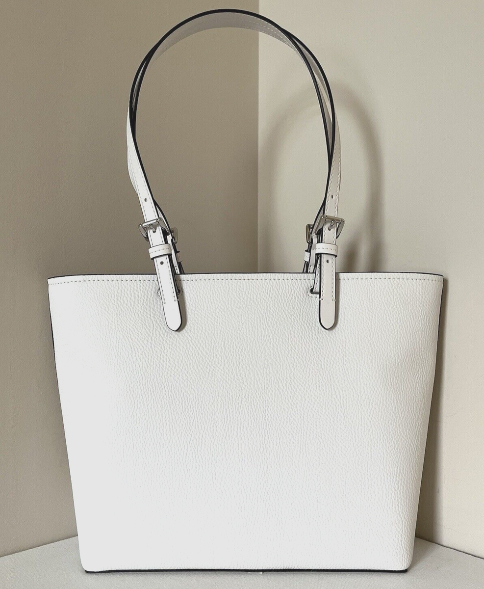 New Michael Kors Jet Set Travel Medium Double Pocket Tote Optic