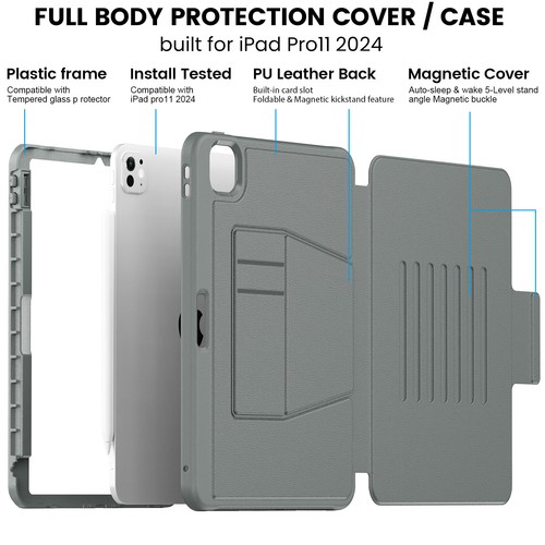 Smart Magnetic Buckle Leather Cover Stand Armor Case For iPad Pro M4/Air M3 2025 - Picture 64 of 81