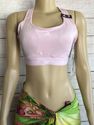 Adidas Women Pink Powerreact Training NWT Sport Bra Size MD-DD