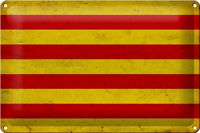 Schild Blech 30x20cm - Made in Germany - Flagge Seneyera Fahne Ctalan Metall Dek