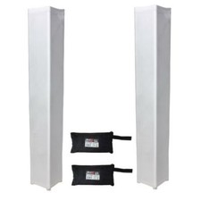 2 White PROX 6.56 FT Truss DJ Scrim Sleeve Covers with Zipper Carrying Bags