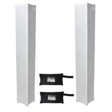 2 White PROX 6.56 FT Truss DJ Scrim Sleeve Covers with Zipper Carrying Bags