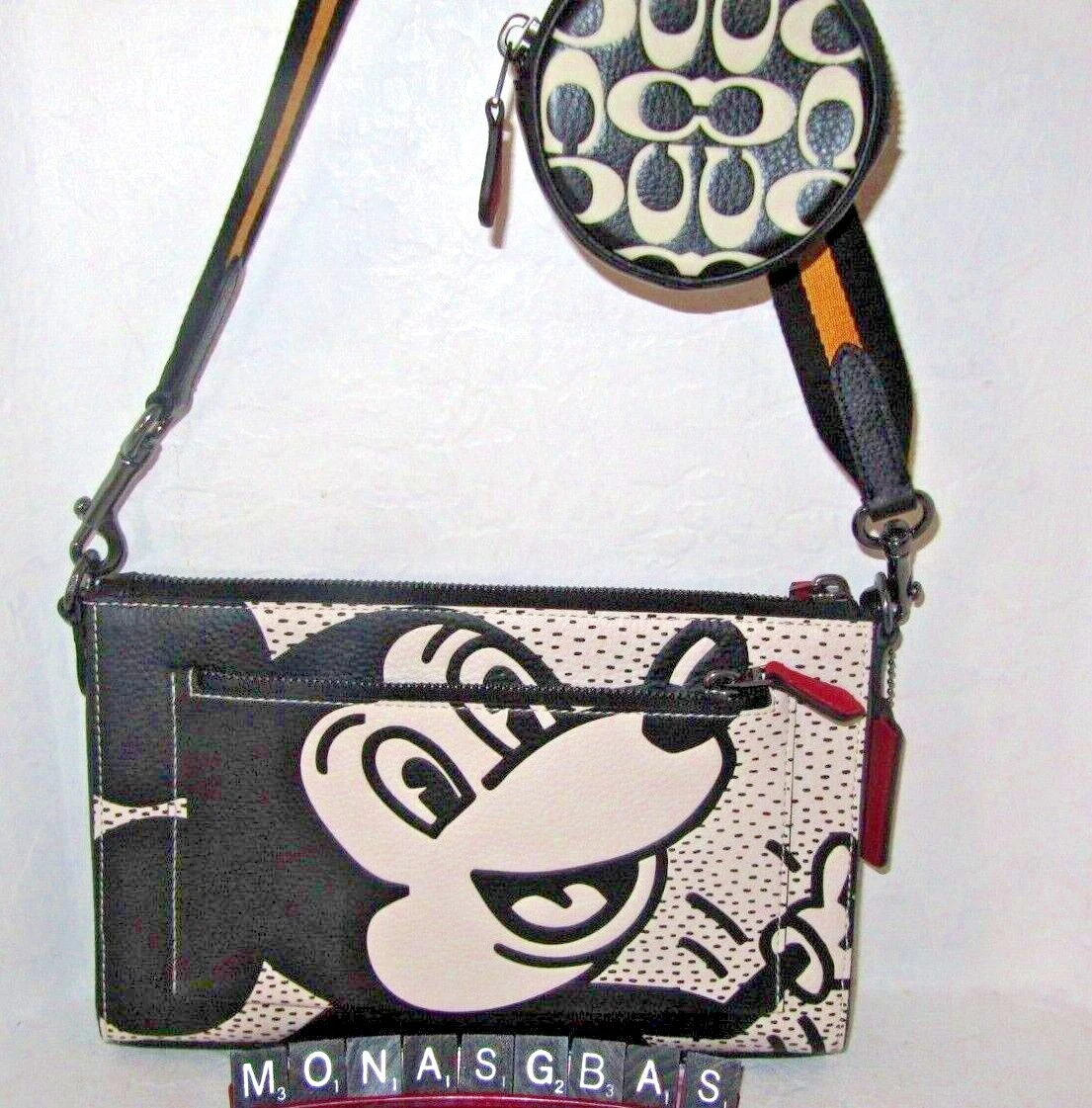 Borsa a tracolla Coach Nuova C6913 X Keith Haring Disney Topolino Hol Nuova con etichette $398