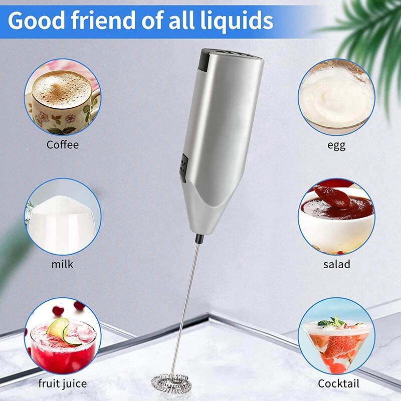 Milk Frother Quiet Hand Held Frother Whisk High Powered  Blender Electric7847