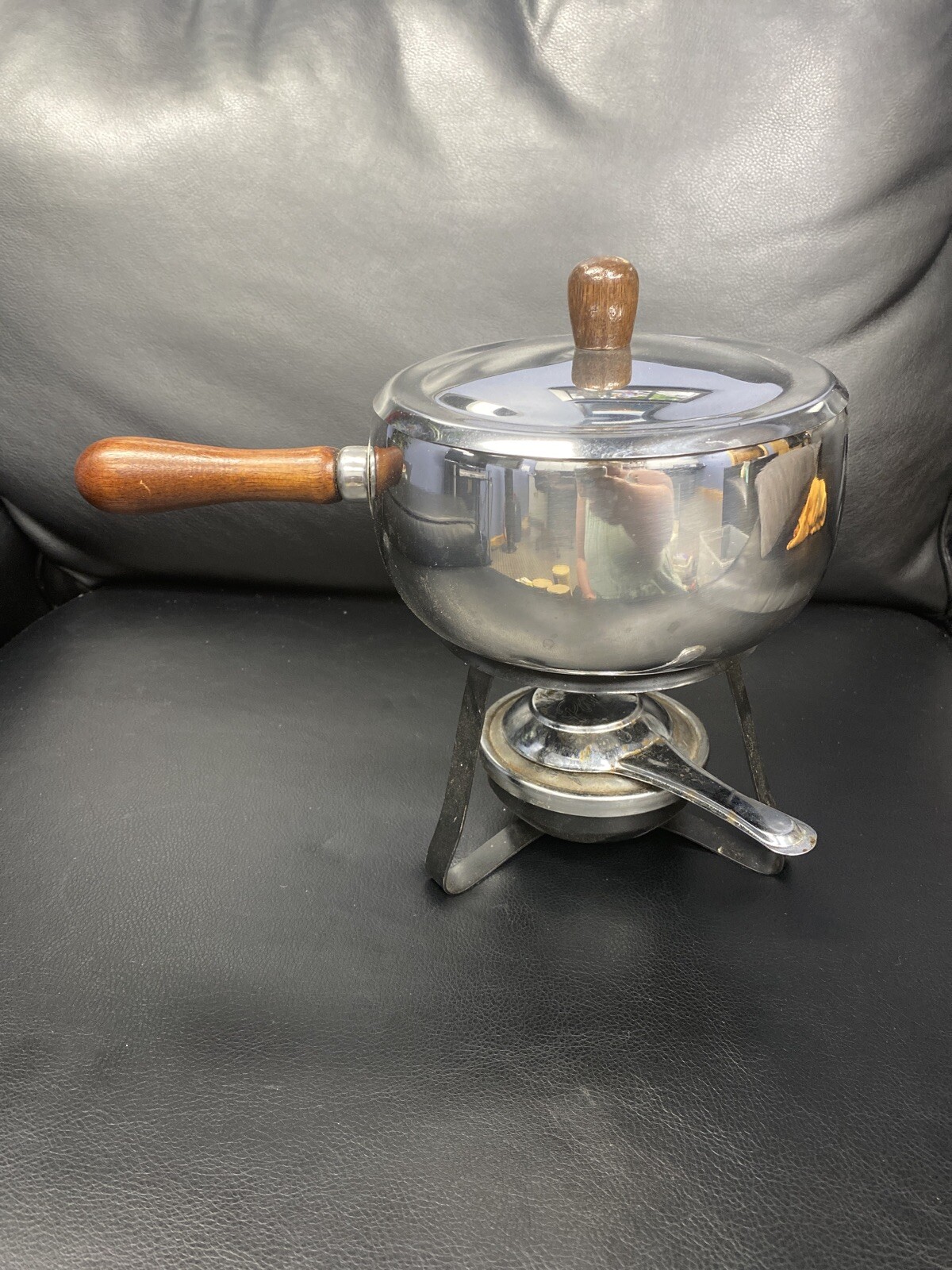 Vintage 1980s Fondue Pot With Stand & Heat Element Holder eBay