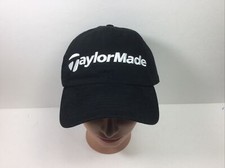 TaylorMade Golf Hat Adjustable Black Strap Back Baseball Cap Embroidered Logo