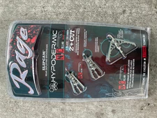 Rage Hypodermic NC No Collar mechanical bowhunting Broadheads 100 Grain  2+" Cut